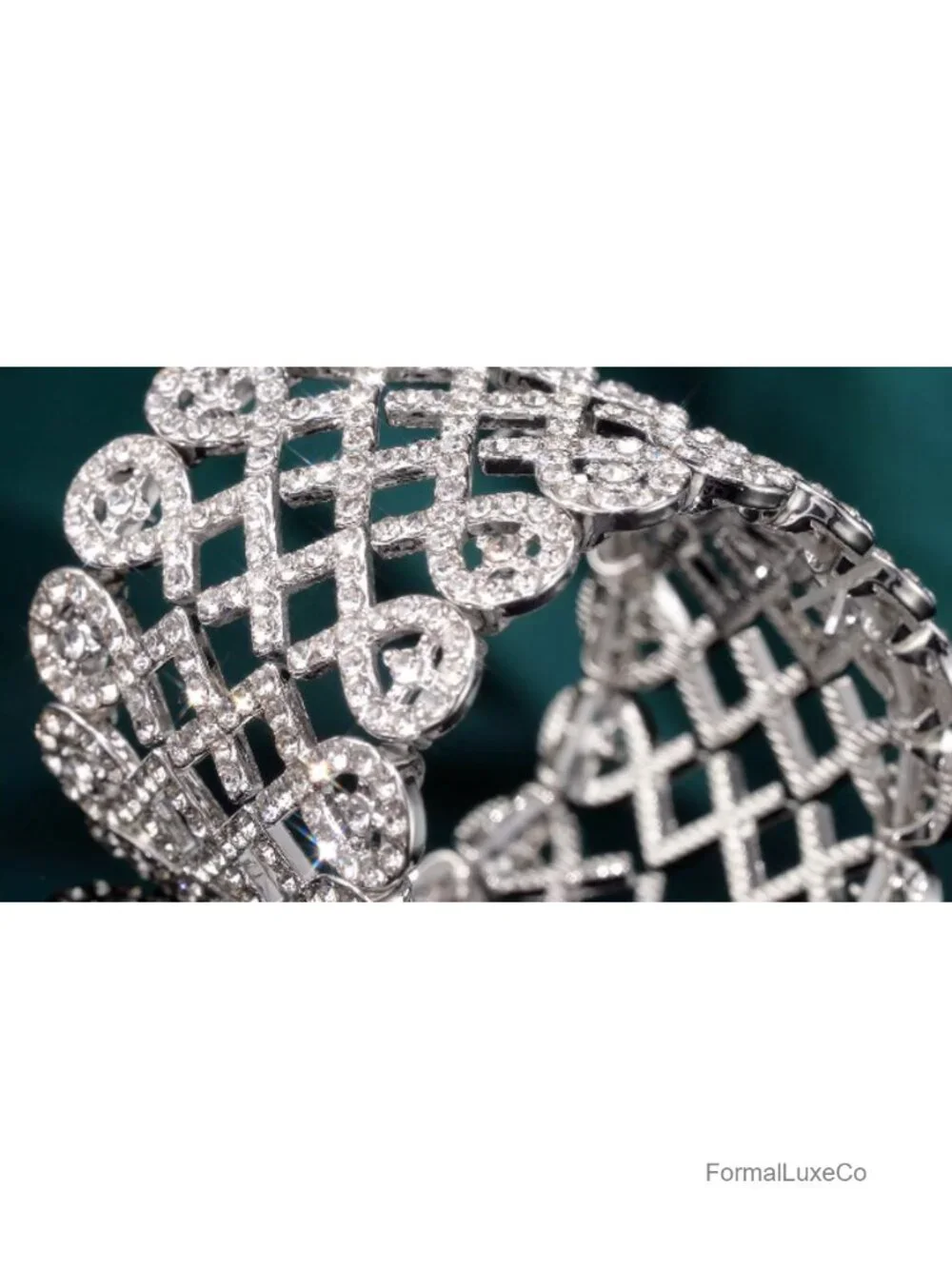 Art Deco Crystal Stretch Bracelet Bridal Jewelry Bangle